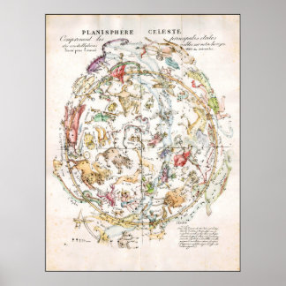Vintage Celestial Map Poster