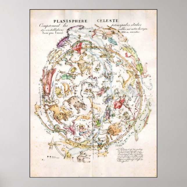 Vintage Celestial Map Poster (Front)