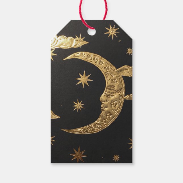 Vintage Celestial Moon Gift Tag (Front)