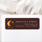 Vintage Celestial Moon Stars Return Address Label