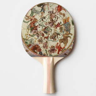 Vintage Celestial Northern Star Chart 1660 Ping Pong Paddle