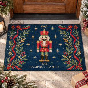 Vintage Celestial Nutcracker Custom Family Name Doormat
