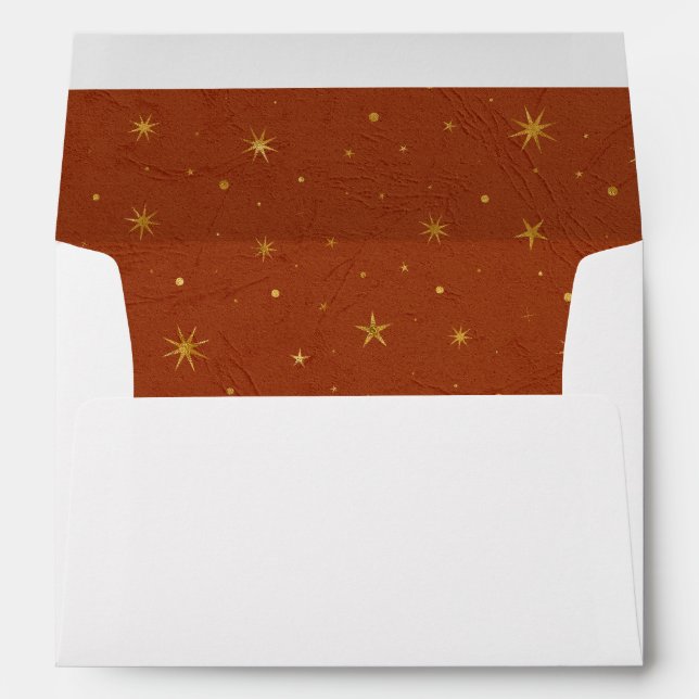 Vintage Celestial Pre-Addressed Wedding Envelope (Back (Bottom))