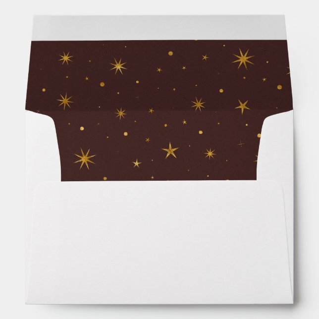 Vintage Celestial Pre-Addressed Wedding Envelope (Back (Bottom))