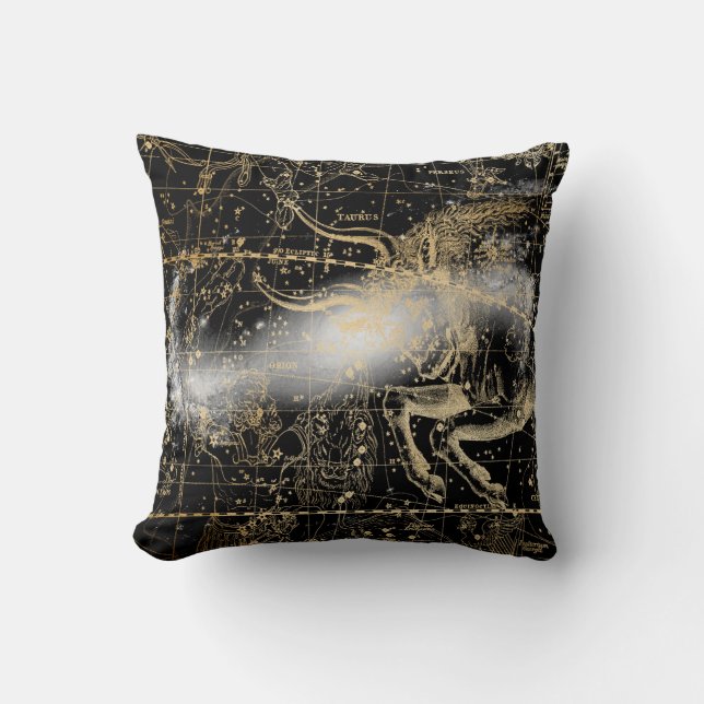 Vintage Celestial Star Map Background Throw Pillow (Front)