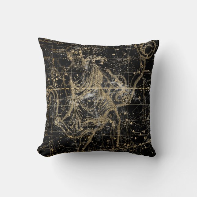 Vintage Celestial Star Map Background Throw Pillow (Front)