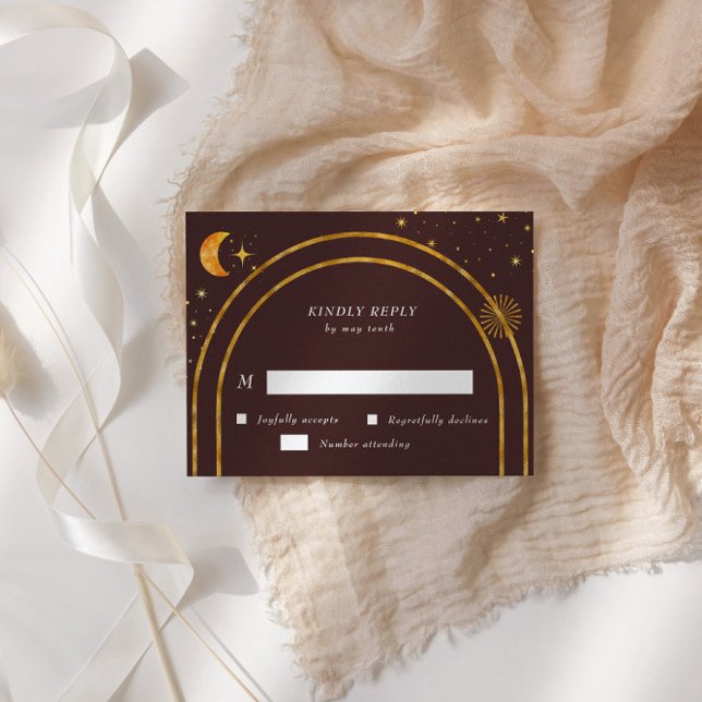 Vintage Celestial Stars Moon RSVP Response Card (Creator Uploaded)
