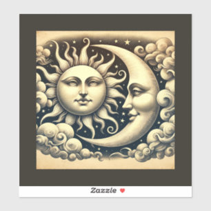 Vintage Celestial Sun & Moon 