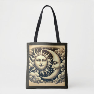 Vintage Celestial Sun & Moon  Tote Bag