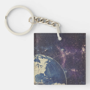Vintage Celestial World Map (1) Keychain