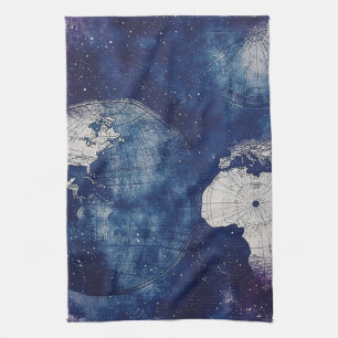 Vintage Celestial World Map (2) Kitchen Towel