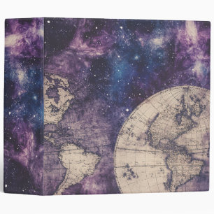 Vintage Celestial World Map (3) Binder