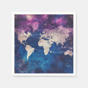 Vintage Celestial World Map (4) Napkin