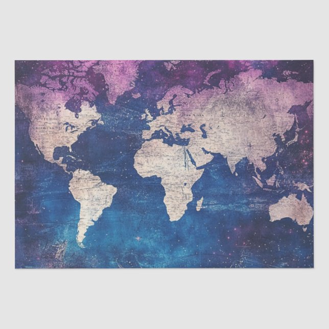 Vintage Celestial World Map (4) Tissue Paper (Front)
