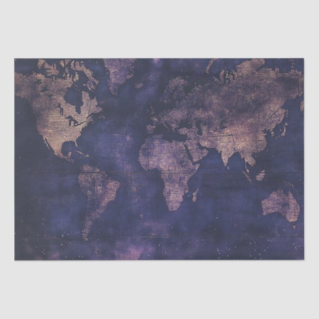 Vintage Celestial World Map (9) Tissue Paper (Front)