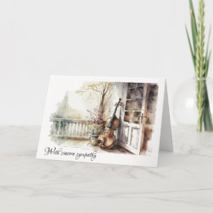 Vintage Cello with Flowers Sympathy Card