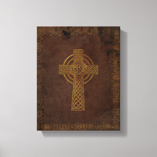 Vintage Celtic Bible Replica on Canvas Print