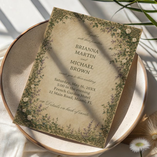 Vintage Celtic Botanical Invitation (Creator Uploaded)