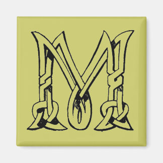 Vintage Celtic Knot Monogram Letter M Magnet