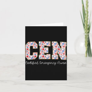 Vintage Cen Certified Emergency Nurse Wildflowers  Card