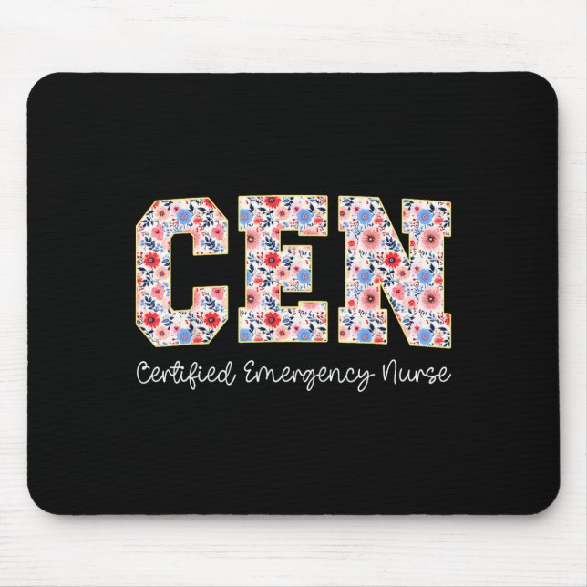 Vintage Cen Certified Emergency Nurse Wildflowers  Mouse Pad (Front)