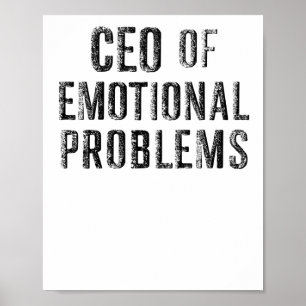 Vintage Ceo Of Emotional Problems Sticker  Poster