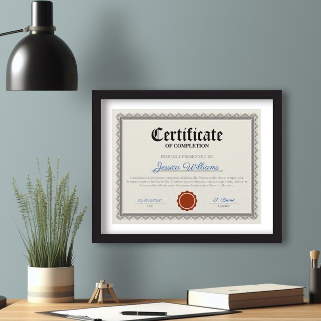 Vintage Certificate of Completion (Creator Uploaded)
