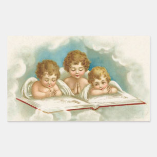Vintage cerub angels autocollant de Noël