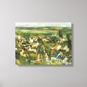 Vintage Cezanne Panoramic view of Auvers-sur-Oise Canvas Print