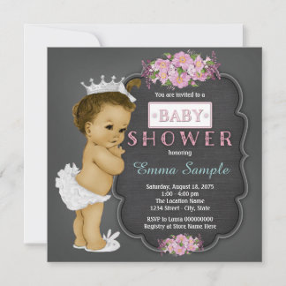 Vintage Chalkboard Baby Shower Invitation