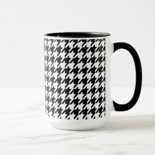Vintage Chalkboard Black Houndstooth Mug