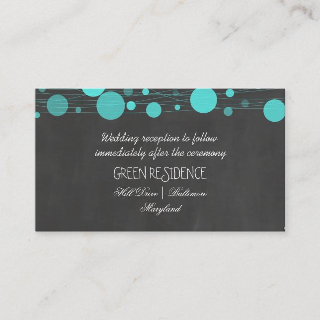 Vintage Chalkboard Blue Lantern Wedding Insert (Front)