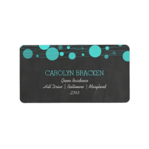 Vintage Chalkboard Blue Lantern Wedding Label