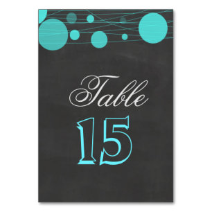 Vintage Chalkboard Blue Lantern Wedding Table Number