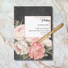 Vintage Chalkboard Boho Floral Rose Wedding