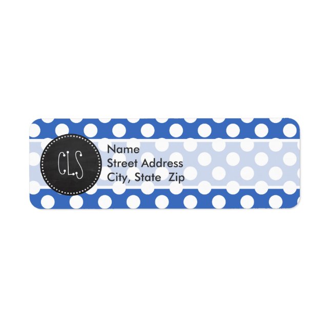 Vintage Chalkboard ; Cerulean Blue Pois (Devant)