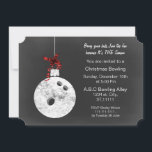 Vintage Chalkboard Christmas Bowling Invitations<br><div class="desc">Vintage Chalkboard Christmas Bowling Event , Bowling Invitations , bowling ball Sports holiday party invite</div>
