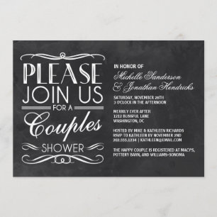 Vintage Chalkboard Couples Shower Invitation