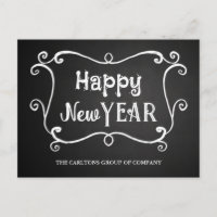Vintage Chalkboard Happy New Year Corporate Wish