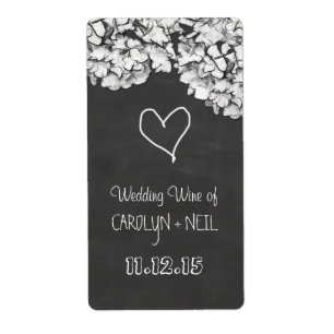 Vintage Chalkboard Hydrangea Flowers Wedding Wine