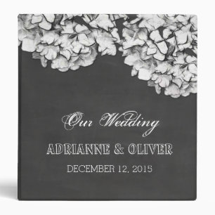 Vintage Chalkboard Hydrangeas Wedding Binder