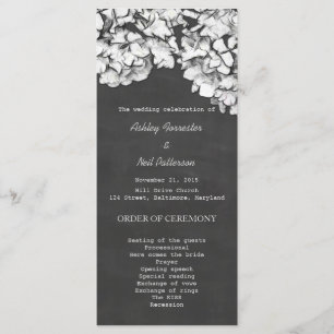 Vintage Chalkboard Hydrangeas Wedding Program