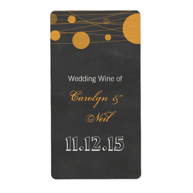 Vintage Chalkboard Lantern Wedding Wine (Front)