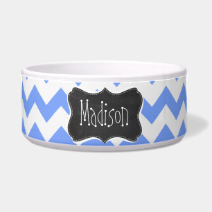 Vintage Chalkboard look, Blue Chevron Pattern