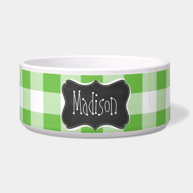 Vintage Chalkboard look, Green Chequered; Gingham (Front)