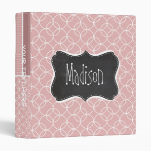 Vintage Chalkboard look on Mauve Circles Binder