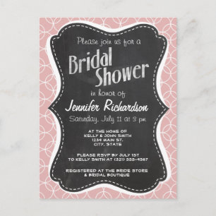 Vintage Chalkboard look on Mauve Circles Invitation Postcard