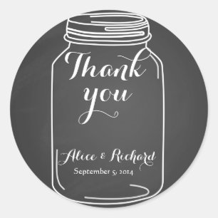 vintage chalkboard mason jar wedding stickers