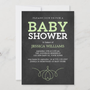Vintage Chalkboard Neutral Gender Baby Shower Invitation