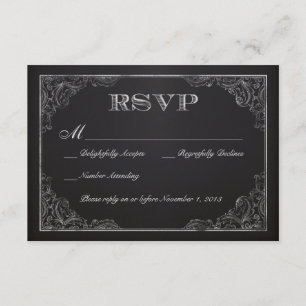 Vintage Chalkboard RSVP Card